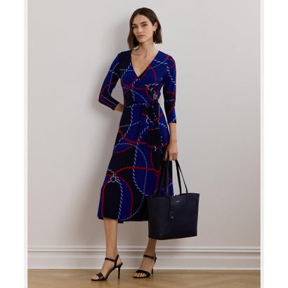 ローレン ラルフ ローレン LAUREN RALPH LAUREN ローププリント サープリス ストレッチ ジャージー ドレス (400ブルー) ローレン ラルフ ローレン LAUREN RALPH LAUREN ローププリント サープリス ストレッチ ジャージー ドレス (400ブルー)
