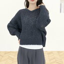 アレッタ ヴィータ Aletta vita テープヤーン2WAYニットプルオーバー (ネイビー)(4)