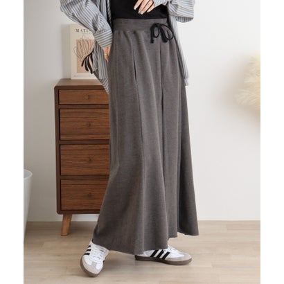 アットワン atONE ミニ裏毛裾切りっぱなしフレアスカート （チャコールグレー）