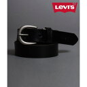 リーバイス LEVI'S 本革 帆型バックル 25mm ナロー レザーベルト (ブラック)