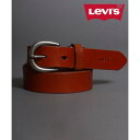 リーバイス LEVI'S 本革 帆型バックル 25mm ナロー レザーベルト (ブラウン)