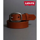 リーバイス LEVI'S 本革 オーバルバックル 25mm ナロー レザーベルト (ブラウン)