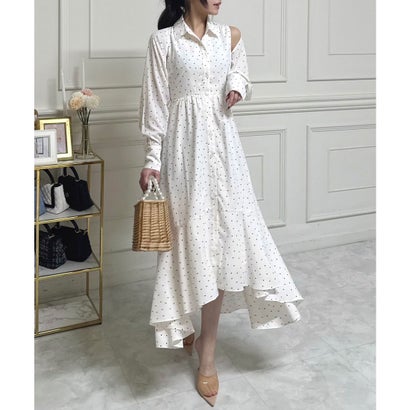 ロイヤルパーティー ROYAL PARTY ボレロ付イレヘムシャツワンピース (オフホワイト系) ロイヤルパーティー ROYAL PARTY ボレロ付イレヘムシャツワンピース (オフホワイト系)