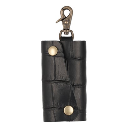 イタリコ ITALICO 日本製 クロコレザー キーケース （マットブラック）