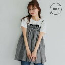 コカ coca 2way ギンガムチェックベアトップス (Black)