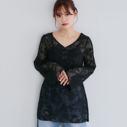 コカ coca フロッキーレースチュニック (Black) コカ coca フロッキーレースチュニック (Black)