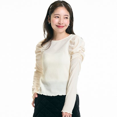 【再入荷・新色追加】コカ coca クレープシャーリングパフスリーブトップス （Ivory）のサムネイル