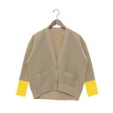 エグランティーヌ EGLANTINE バイカラーニットカーディガン (ベージュ)