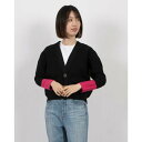 エグランティーヌ EGLANTINE バイカラーニットカーディガン (ブラック)