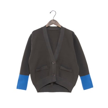 エグランティーヌ EGLANTINE バイカラーニットカーディガン (モカ)