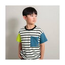 ブランシェス branshes 【WEB限定/DRC/綿100%】ポケット半袖Tシャツ (95:MIX-ボーダー)