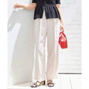 ビス VIS 【美easy】リネンライクワンタックワイドスラックスパンツ【接触冷感/洗える】【セットアップ対応】 (キナリ(16))