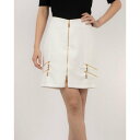 デニーローズ DENNY ROSE ジップポイントストレッチミニスカート (WHITE)