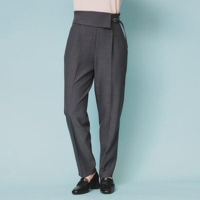 インデックス index ウエスト折り返しテーパードパンツ【洗濯機可・防シワ】 （チャコールグレー(014)）