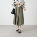 ダブルフェーストーキョー Doubleface Tokyo オーガンジータックフレアスカート (カーキ)(4)