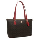 コーチ COACH アウトレット トートバッグ ギャラリー トート バッグ シグネチャー キャンバス ブラウン レッド レディース COACH CW381 IM...
