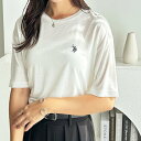ジーラ GeeRA 【U.S. POLO ASSN.】ワンポイント刺繍スラブシアーTシャツ (オフホワイト)