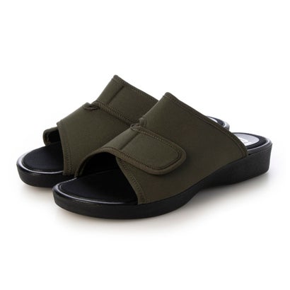 イタリコ ITALICO 日本製 防滑コンフォートサンダル メンズ 3.5cmヒール 軽量 幅調整可 室内・オフィス対応 （カーキ）