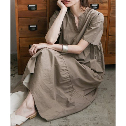 ヴィータフェリーチェ VitaFelice ティアードマキシワンピ (GRAYBEIGE)