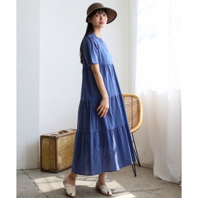 ヴィータフェリーチェ VitaFelice ティアードマキシワンピ (BLUE)