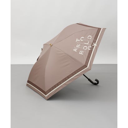 ビューランス Beaurance ロゴ刺しゅう晴雨兼用パラソル（2段折り・トップフラット） （ベージュ）