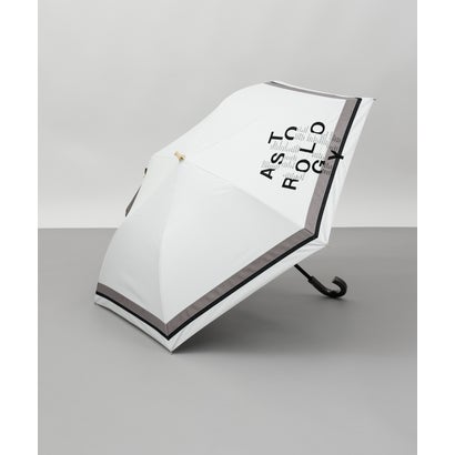 ビューランス Beaurance ロゴ刺しゅう晴雨兼用パラソル（2段折り・トップフラット） （ホワイト）