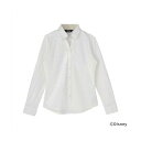 トーキョーシャツ TOKYO SHIRTS 【ディズニー】 スキッパー 長袖 形態安定 レディースニットシャツ ストレッチ (ライトイエロー)