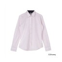 トーキョーシャツ TOKYO SHIRTS 【ディズニー】 ワイド 長袖 形態安定 レディースニットシャツ ストレッチ (ライトピンク)