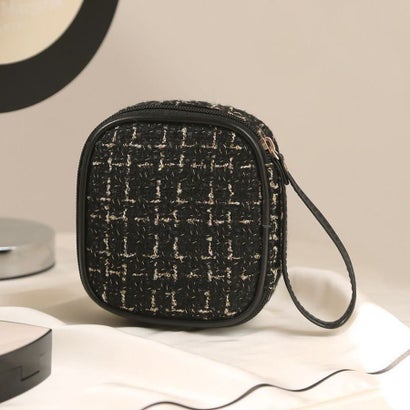 ショッピングゴー shoppinggo ミニ ポーチ 小物入れ 小さめ ファスナー カード キーケース サニタリーポーチ ジュニア コスメ （ブラック）