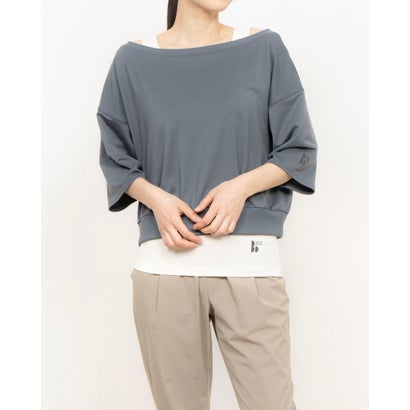 ティゴラバイビームスデザイン TIGORA by BEAMS DESIGN レディース フィットネス 半袖Tシャツ アンサンブルプルオーバー TRBM-3P2015TS （グレー*O/WH）