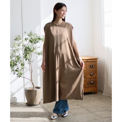 ヴィータフェリーチェ VitaFelice フレンチスリーブマキシワンピース (MOCHA)