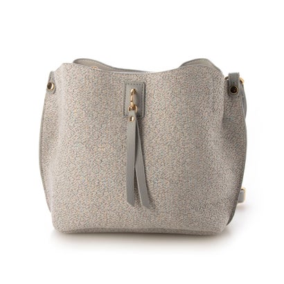 ビアデルトリトーネ Via Del Toritone ラメキャンバス縦型あおりショルダー （グレー）
