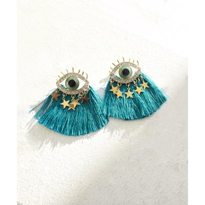 スタイロ styiro グリーンアイ スタータッセルピアス（ターコイズ）