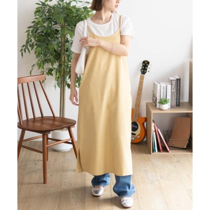 マックハウス Mac-House nAvy 杢麻ライクキャミワンピースアンサンブル (マスタード)