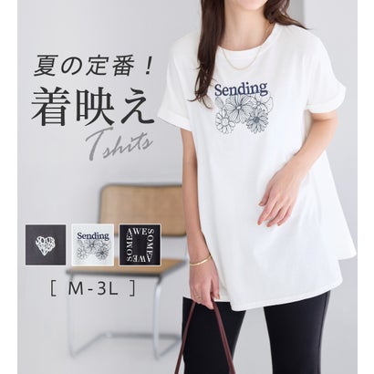 ヴィオラ エ ヴィオラ Viola e Viola 大人の華やかプリントチュニックTシャツ （フラワー）