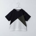 ザ ショップ ティーケー (キッズ) THE SHOP TK(Kids) 【110ー160】斜め切替配色TEE (ネイビー(594))