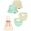 ザ・ノース・フェイス THE NORTH FACE ザ・ノース・フェイス THE NORTH FACE アウトドア ハット&ビブセット ベビー B HAT BIB SET リバーシブル ハット スタイ 巾着袋 出 (GB グリーン【返品不可商品】(4)