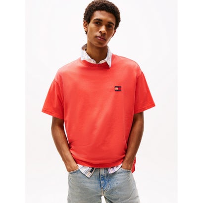 トミー ヒルフィガー TOMMY HILFIGER リラックスラベルTシャツ (レッド)