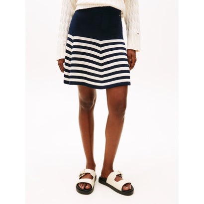 トミー ヒルフィガー TOMMY HILFIGER リヨセルシルクフレアミニスカート (ネイビー) トミー ヒルフィガー TOMMY HILFIGER リヨセルシルクフレアミニスカート (ネイビー)