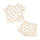 プティマイン petit main ガーゼ総柄セットアップ【返品不可商品】 (キナリ)