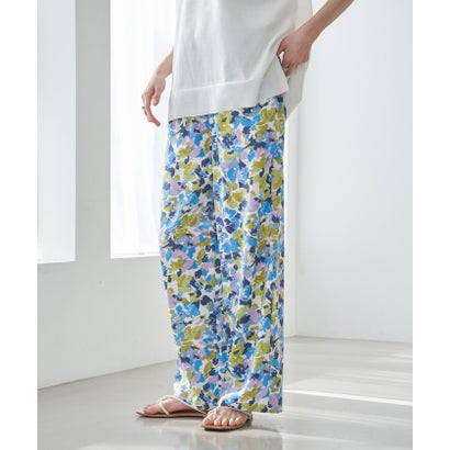 フラワープリント イージーワイドパンツ(4)