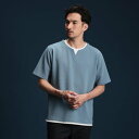 ザ ショップ ティーケー(メンズ) THE SHOP TK(Men) ミニフクレキーネックプルオーバー SS (ブルー(092))
