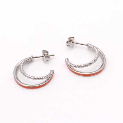 アガタ パリ AGATHA PARIS ボーホーブリーズ、2ミニフープ、エナメル、オレンジ／シルバー （オレンジ／シルバー）
