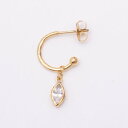アガタ パリ AGATHA PARIS ディスクレフュイヤージュピアス、ミニフープ ナベットCZ、クリスタル/ゴールド (Crystal / gold)