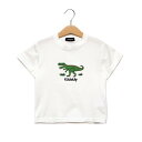 クレードスコープ kladskap 恐竜アップリケ半袖Tシャツセットアップ (オフホワイト)