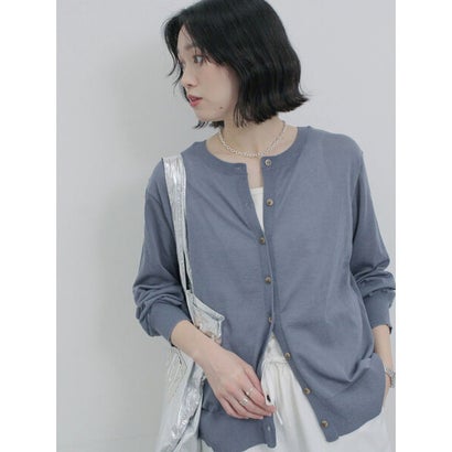 サマンサモスモス ブルー Samansa Mos2 blue マルチスタイル前後2wayクルーカーディガン （ミント）