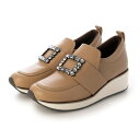 【本革 / 日本製 / 3E】 ヴィタノーヴァ VITA NOVA 軽量クッションソール ビジューバックルモチーフ スポーツスタイル スリッポンシューズ (DBE)