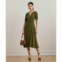 ローレン ラルフ ローレン LAUREN RALPH LAUREN コットン ヘンリーネック ドレス (300グリーン)