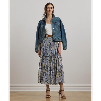 ローレン ラルフ ローレン LAUREN RALPH LAUREN フローラル クリンクル ジョーゼット ティアード スカート (400ブルー) ローレン ラルフ ローレン LAUREN RALPH LAUREN フローラル クリンクル ジョーゼット ティアード スカート (400ブルー)