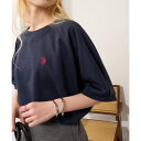 ユーエスポロアッスン U.S. POLO ASSN. ワンポイントクルードルマンプルオーバーTシャツ (ネイビー)